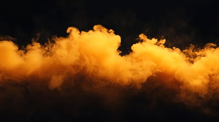 Golden smoke or cloud-like formation against a dark background, creating an abstract and ethereal effect.