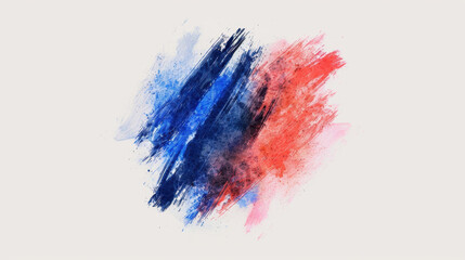 Abstract art featuring bold strokes of blue and red colors blended together, creating dynamic and energetic visual effect. vibrant hues evoke sense of creativity and passion