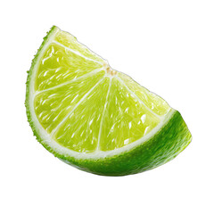 Close-up lime wedge, vibrant green