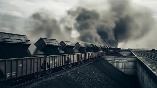 Train Derailment with Smoke and Fire