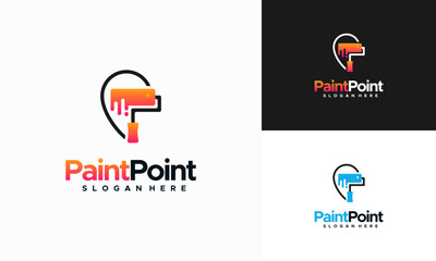 Painting and decoration logo designs concept vector, Paint Point logo designs template
