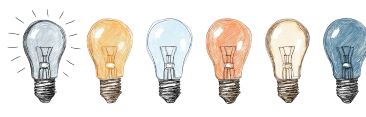 Spectrum of light bulb colors