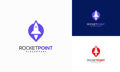 Rocket Point logo designs concept vector, Spaceship logo designs symbol icon