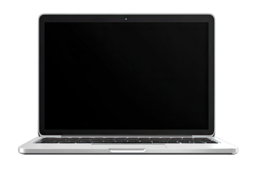 Modern laptop with blank screen