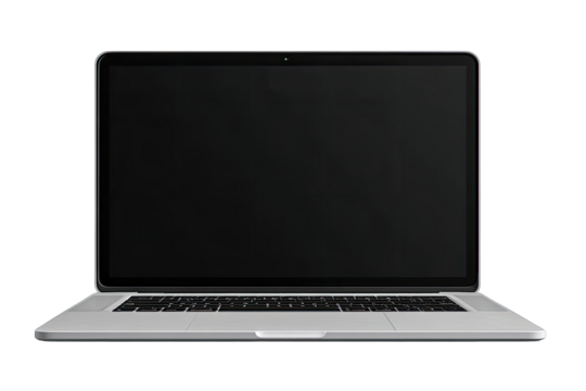 Front view of a modern laptop computer