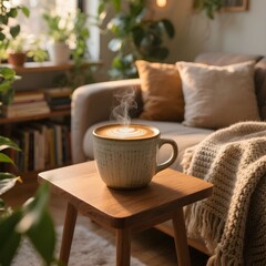따뜻한라떼와아늑한홈카페공간