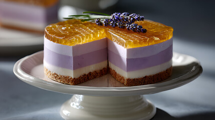 A delectable slice of gourmet chocolate cake with white cream on a plate