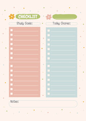 Cute study planner and to do list notebook pages
