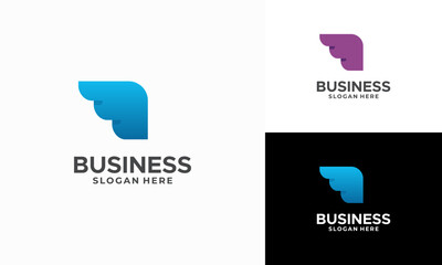 Simple Modern Wing logo designs concept vector, fly logo icon