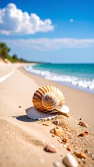 Seashell on a sunny beach (1)