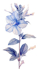 PNG Blue flower drawing sketch plant.