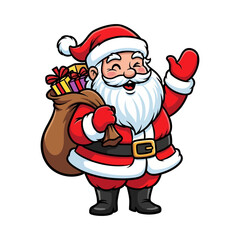 santa claus with a bag vector ilustration