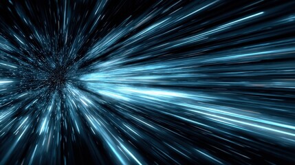 Abstract hyperspace jump, futuristic science fiction, light speed, space travel digital background concept