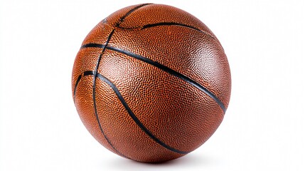 Obraz premium Professional Basketball Ball Isolated on White Background for Sports Design Concept