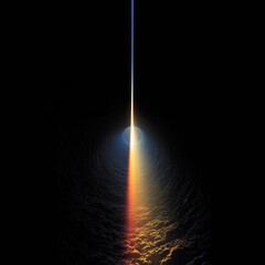Celestial Radiance: A mystical, otherworldly tunnel of light guides the viewer, leading to a sphere of cosmic beauty, enveloped by the depth of darkness.