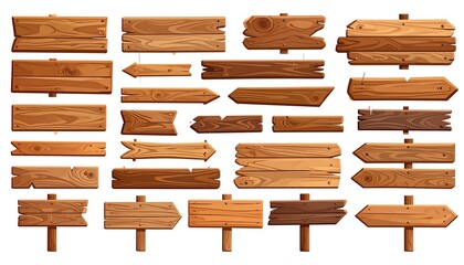 Fototapeta premium Wooden sign collection