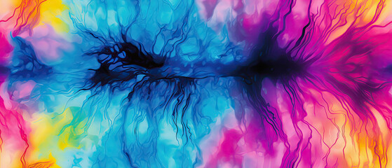 Seamless repeating tile rainbow ink blot backdrop, abstract, tile