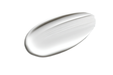Oval smear of smooth, light gray paint or cosmetic product