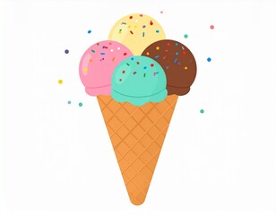 Food & Beverage Illustrations&mdash;Colorful ice cream scoops vector