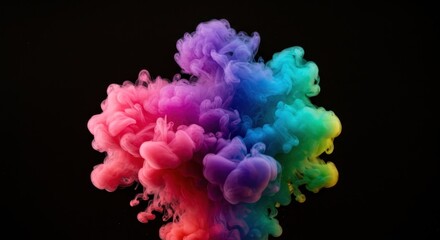 Abstract Rainbow Ink Cloud Explosion