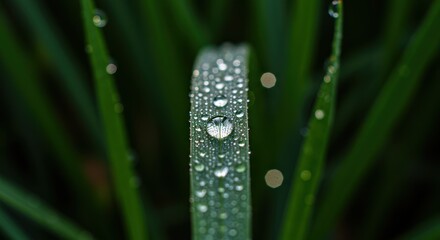 Morning Dew on Blade of Grass: A Macro Photography