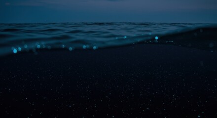 Bioluminescent Ocean at Night: Underwater Wonder