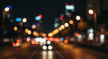Night City Lights Blur Abstract