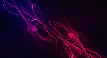 Abstract Swirling Light Trails: Pink and Purple Dynamic Energy