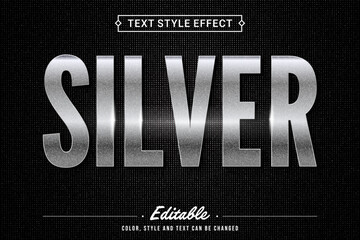 Silver Text Effect Editable Metallic Typography