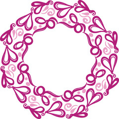 pink frame with floral ornament