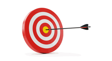 An arrow hit the center of the target showcasing precision and achievement