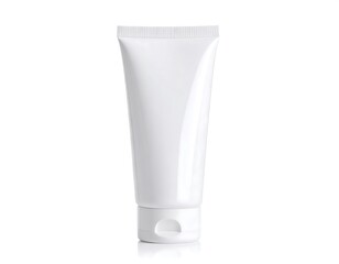 White cosmetic tube on white background (1)