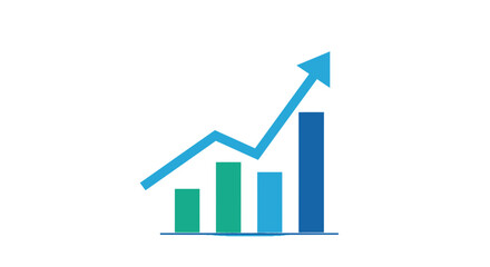 Growth chart illustration with an upward arrow indicating positive trend graph