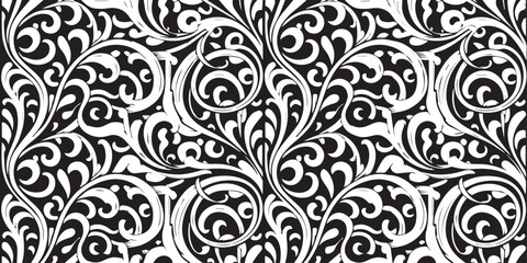 elegant vintage baroque swirl pattern seamless vector design ideal for luxury backgrounds and graphic projects