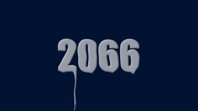 liquid text 2066 animation colorful background. glowing number text background 4k video animation. 2066 animation liquid text transparent background