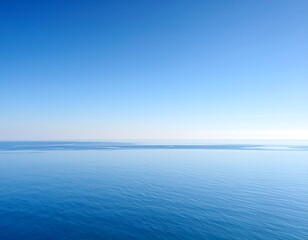 Obraz premium Vast expanse of azure sky meeting tranquil sea