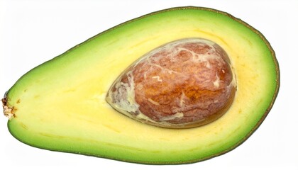 Freshly sliced avocado half with vibrant green skin and creamy yellow flesh ready to eat