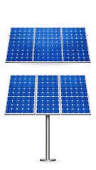 Two solar panels, one mounted on a stand