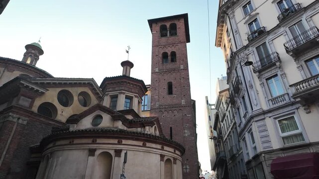 Medieval Church of Santa Maria presso San Satiro in Milan, Italy