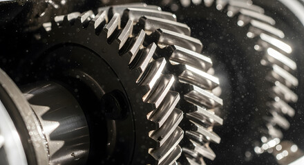 Fototapeta premium Interlocking Gears: Precision and Mechanics