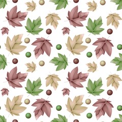 Autumn Leaves Seamless Pattern – Fall Foliage Background