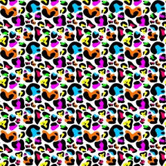  Neon Rainbow Cheetah Mini Print Seamless Design