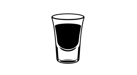 simple shot glass icon perfect for menus websites and alcoholrelated designs black and white silhouette graphic
