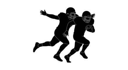 american football silhouette intense tackle dynamic action gridiron competition sports graphic for websites social media and print designs