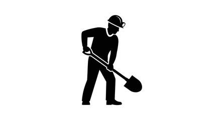 hardworking miner with shovel illustrating determination extraction and resourcefulness in mining construction and industrial design