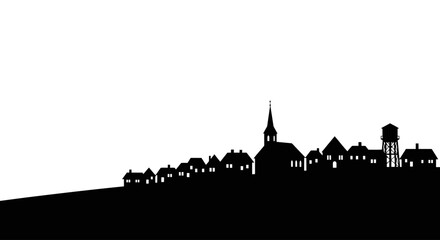 peaceful small town silhouette perfect for rural community and historical designs websites and presentations