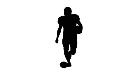 powerful silhouette of american football player running with ball perfect for sports websites team logos and game day graphics