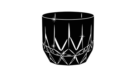 elegant black cutglass tumbler perfect for whiskey cocktails or sophisticated table settings add a touch of luxury to your brand