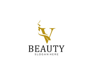 Beauty letter V logo