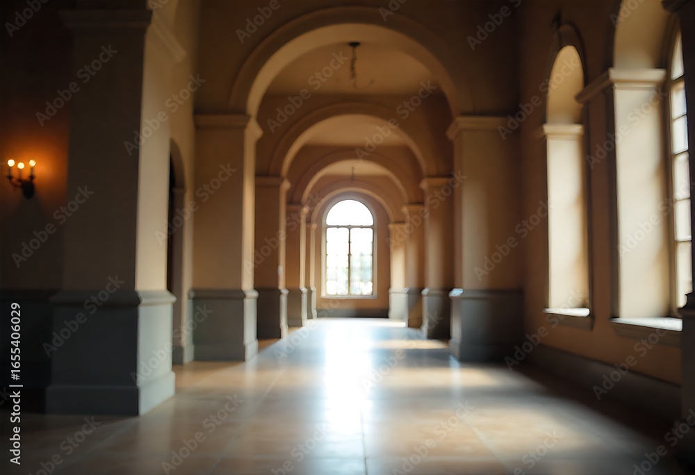 Poster generative ai: corridor perspective and archway composition.